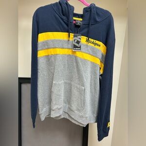 NWT University of Michigan Wolverines UM women’s quarter zip sweatshirt new